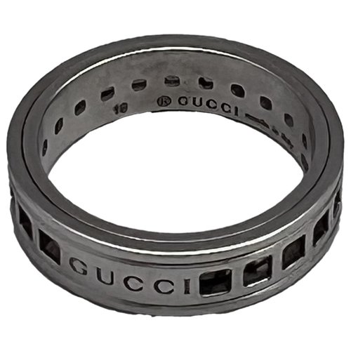 Pre-owned Gucci White Gold Ring In Metallic