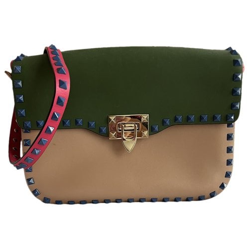 Pre-owned Valentino Garavani Glam Lock Leather Crossbody Bag In Multicolour
