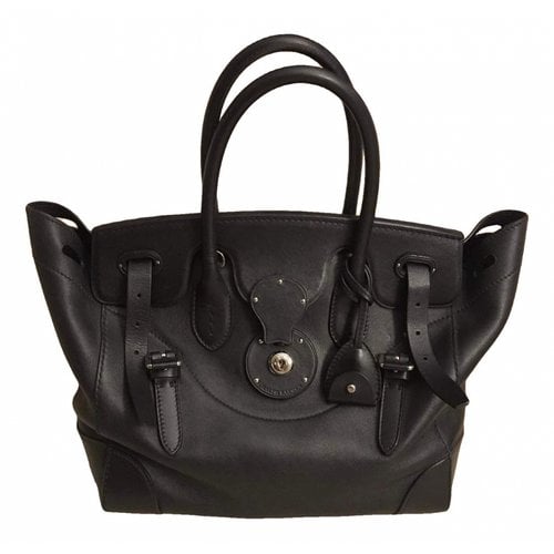 Pre-owned Ralph Lauren Ricky Leather Handbag In Black