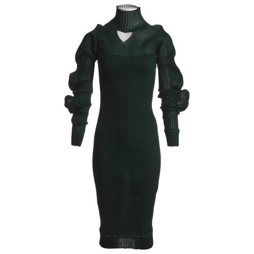 Pre-owned Bottega Veneta Silk Maxi Dress In Green
