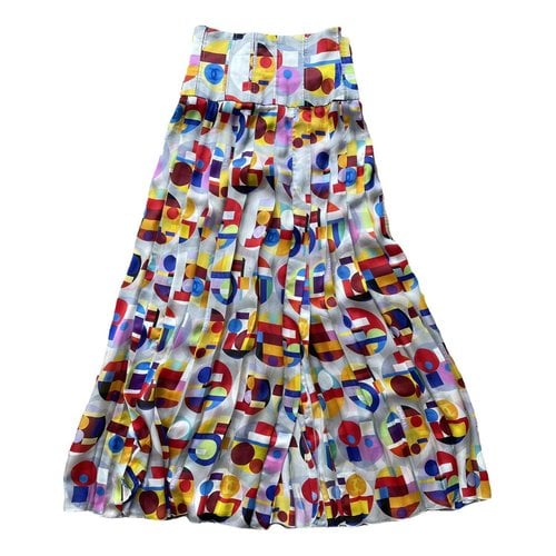 Pre-owned Chanel Silk Maxi Skirt In Multicolour