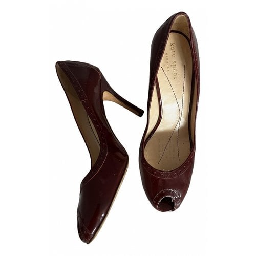 Pre-owned Kate Spade Leather Heels In Burgundy