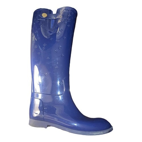 Pre-owned Louis Vuitton Drops Boots In Blue