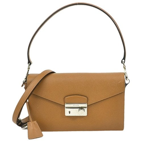 Pre-owned Prada Saffiano Leather Handbag In Brown