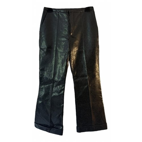 Pre-owned Philosophy Di Lorenzo Serafini Vegan Leather Trousers In Black