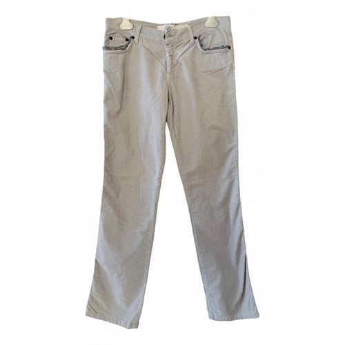 Pre-owned Blumarine Velvet Straight Pants In Grey