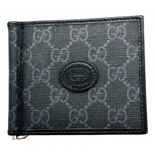 Pre-owned Gucci Cloth Wallet In Navy