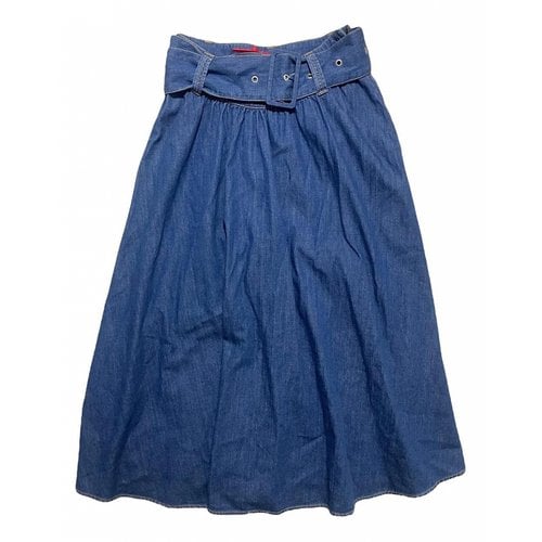 Pre-owned Msgm Mid-length Skirt In Blue