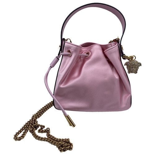 Pre-owned Versace Cloth Crossbody Bag In Pink