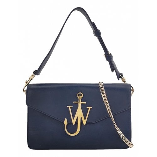 Pre-owned Jw Anderson Logo Leather Handbag In Blue