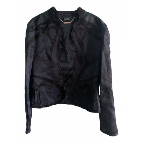 Pre-owned Alexander Mcqueen Silk Short Vest In Black
