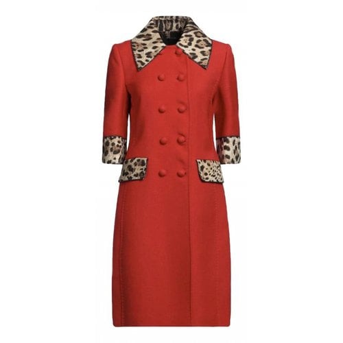 Pre-owned Dolce & Gabbana Wool Trench Coat In Red