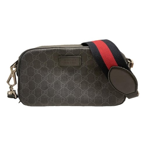 Pre-owned Gucci Ophidia Cloth Crossbody Bag In Black