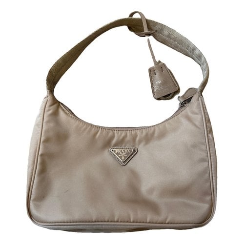 Pre-owned Prada Re-edition 2000 Handbag In Beige