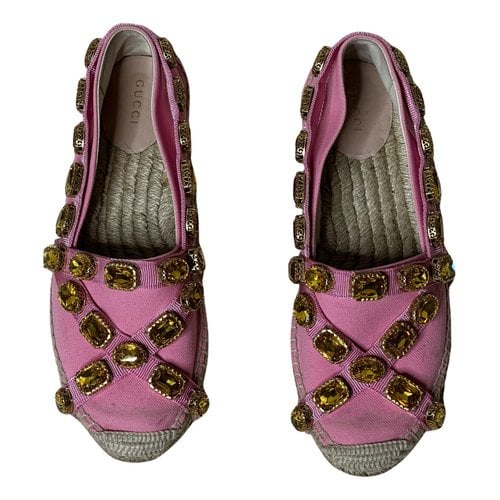 Pre-owned Gucci Espadrilles In Pink