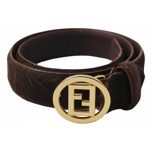 Pre-owned Fendi Leather Belt In Brown