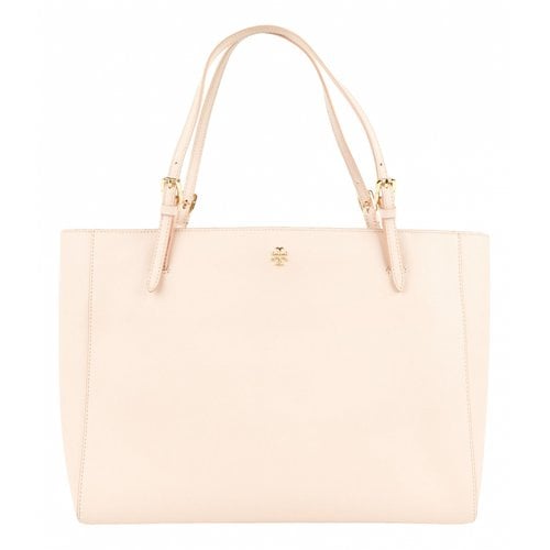 Pre-owned Tory Burch Leather Tote In Pink