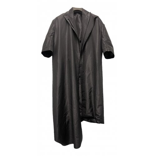 Pre-owned Yohji Yamamoto Silk Coat In Black