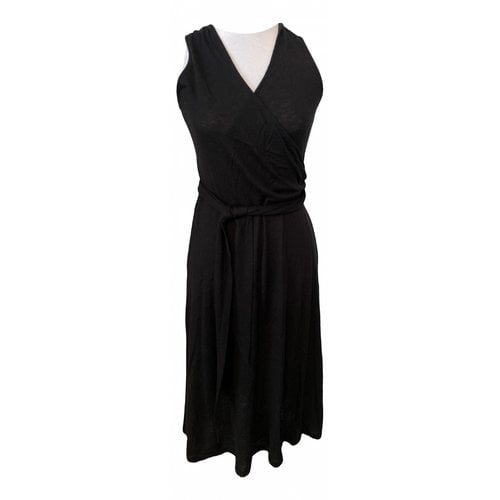 Pre-owned Lauren Ralph Lauren Wool Mid-length Dress In Black