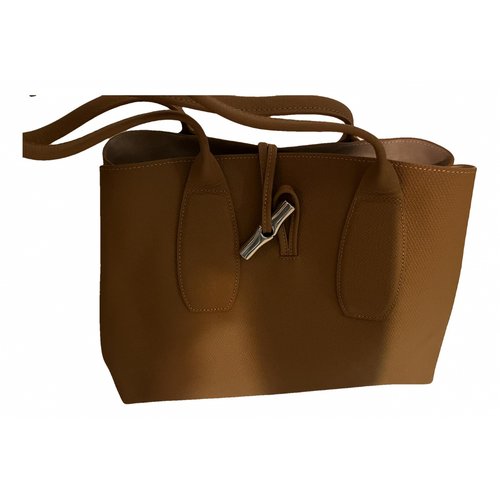 Pre-owned Longchamp Roseau Leather Tote In Brown