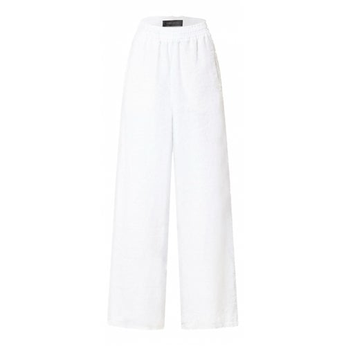 Pre-owned Drykorn Linen Trousers In White