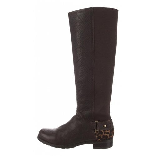 Pre-owned Stuart Weitzman Leather Riding Boots In Brown