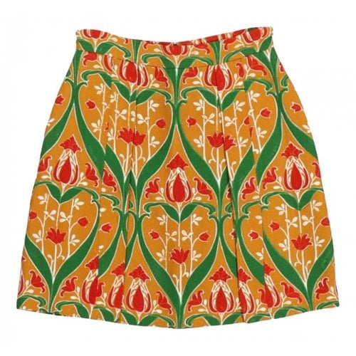 Pre-owned Prada Silk Mid-length Skirt In Yellow