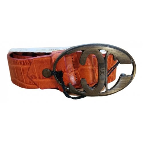Pre-owned Just Cavalli Leather Belt In Orange