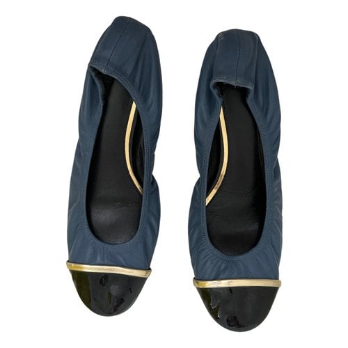 Pre-owned Lanvin Leather Flats In Blue