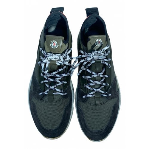 Pre-owned Moncler Cloth Low Trainers In Khaki