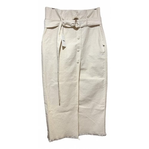 Pre-owned Nanushka Mid-length Skirt In Ecru
