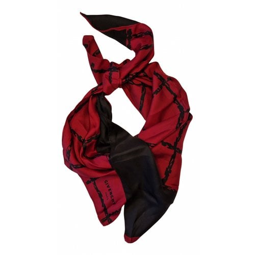 Pre-owned Givenchy Silk Scarf In Red