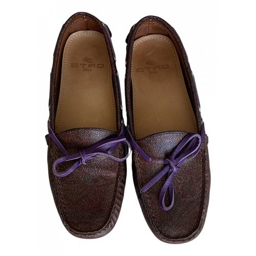Pre-owned Etro Leather Flats In Brown