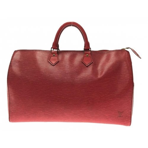 Pre-owned Louis Vuitton Speedy Leather Handbag In Red