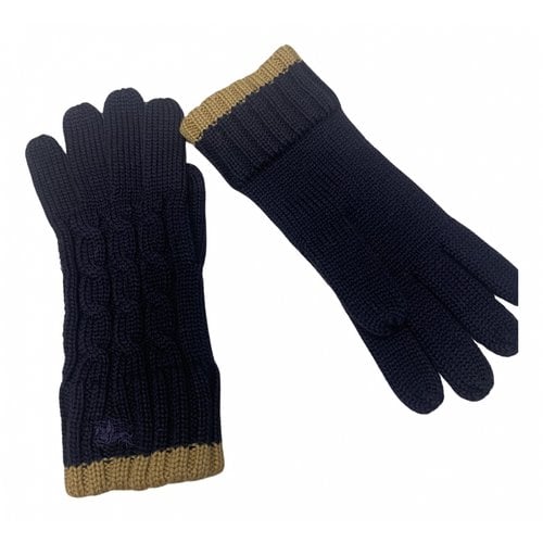 Pre-owned Burberry Wool Gloves In Blue