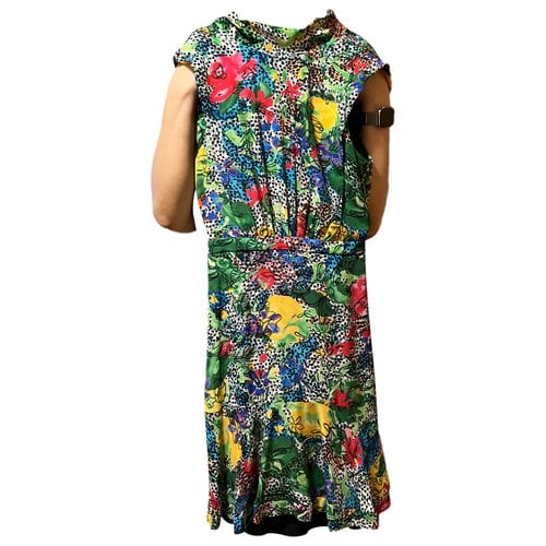 Pre-owned Saloni Silk Mid-length Dress In Multicolour