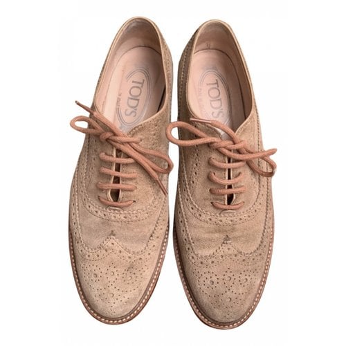 Pre-owned Tod's Lace Ups In Beige