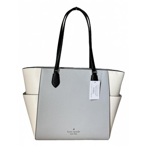 Pre-owned Kate Spade Leather Tote In Grey