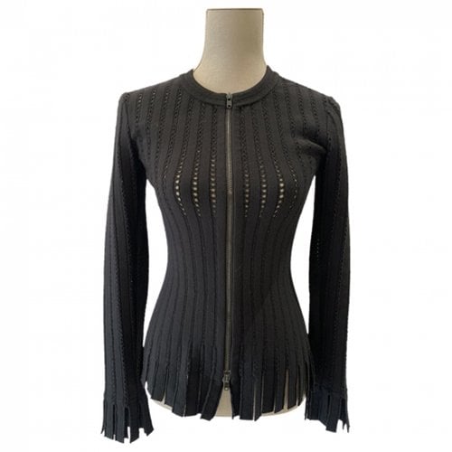 Pre-owned Alaïa Wool Cardigan In Black