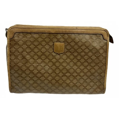 Pre-owned Celine Leather Clutch Bag In Beige