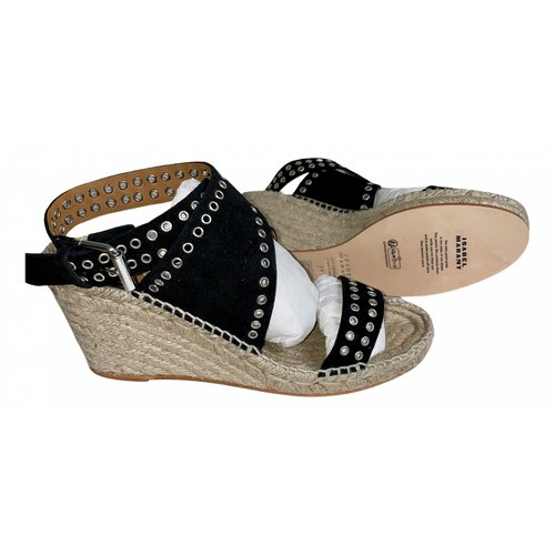 Pre-owned Isabel Marant Leather Espadrilles In Black