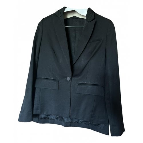 Pre-owned Karl Lagerfeld Silk Blazer In Black