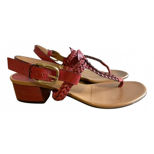 Pre-owned Gucci Leather Sandal In Red