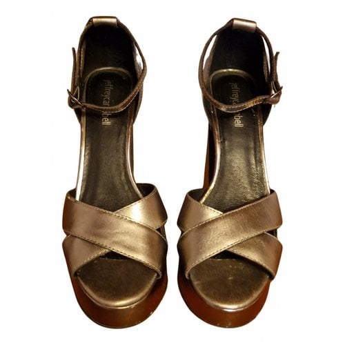 Pre-owned Jeffrey Campbell Patent Leather Sandals In Gold