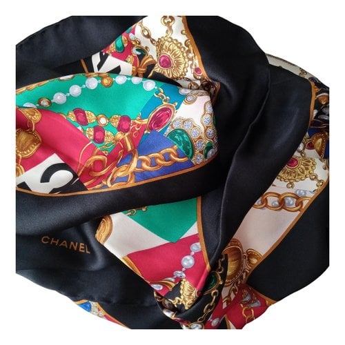 Pre-owned Chanel Silk Scarf In Black