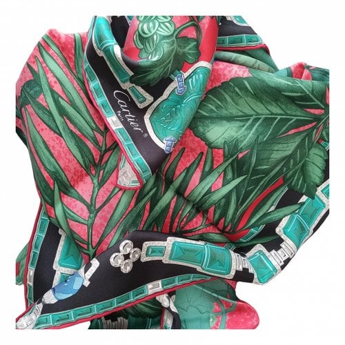 Pre-owned Cartier Silk Scarf In Green