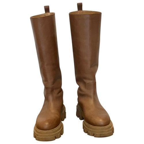 Pre-owned P.a.r.o.s.h Leather Boots In Beige
