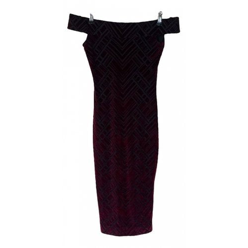 Pre-owned Dress The Population Mid-length Dress In Burgundy