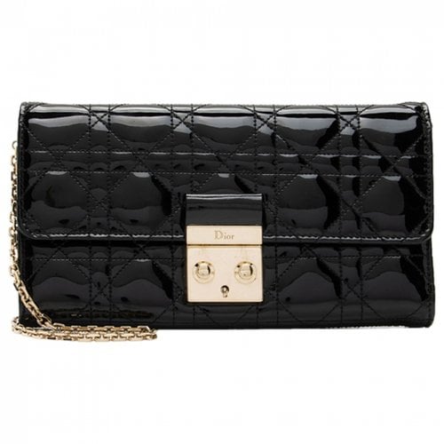 Pre-owned Dior New Lock Leather Crossbody Bag In Black