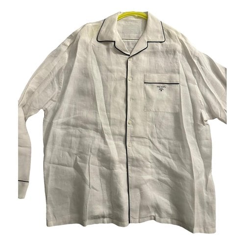 Pre-owned Prada Linen Shirt In White